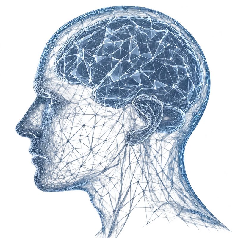 Finite-element mesh of a human head.