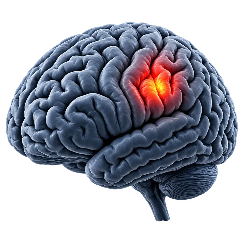 Cortical source image with a localized activation.